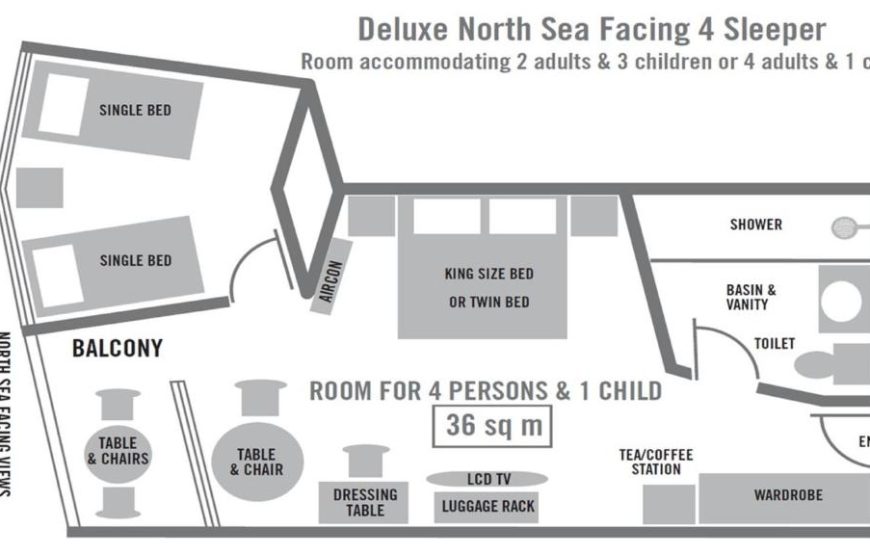 Deluxe Quadruple Room – North Sea Facing