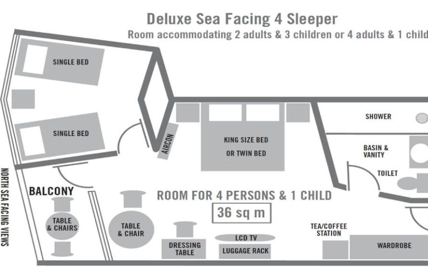 Deluxe Quadruple Room – Front Sea Facing
